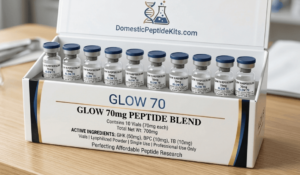 Glow 70 Peptide Kit supports skin health, inflammation balance, and tissue repair. High‑purity, lab‑tested, RUO‑compliant formula trusted for research applications.